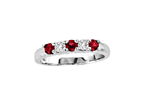 0.55ctw Ruby and Diamond Band Ring in 14k White Gold