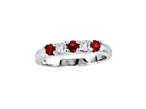 0.55ctw Ruby and Diamond Band Ring in 14k White Gold