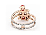 Pink and White Lab-Grown Diamond 14kt Rose Gold Ring 2.00ctw