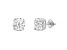 White Cubic Zirconia 14k White Gold Studs With Velvet Gift Box 4ctw