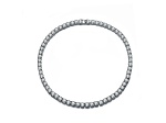 6mm Clear Cubic Zirconia, Rhodium Plated over Sterling Silver Tennis Necklace