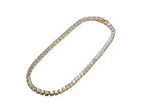 6mm Clear Cubic Zirconia, 14K Gold Plated over Sterling Silver Tennis Necklace