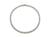 6mm Clear Cubic Zirconia, 14K Gold Plated over Sterling Silver Tennis Necklace