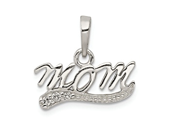 Picture of Sterling Silver Cubic Zirconia Polished Mom Pendant