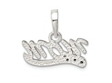 Sterling Silver Cubic Zirconia Polished Mom Pendant