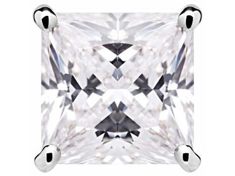 White Cubic Zirconia 14k White Gold Single Stud With Velvet Gift Box 1.50ctw