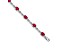 Rhodium Over 14k White Gold Diamond and Ruby Bracelet