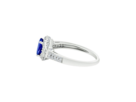 14K White Gold Round Tanzanite and Diamond Ring, 1.41ctw