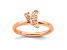 14K Rose Gold Over Sterling Silver Stackable Expressions Butterfly with Diamond Ring 0.015ctw