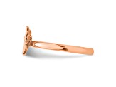 14K Rose Gold Over Sterling Silver Stackable Expressions Butterfly with Diamond Ring 0.015ctw