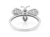 White Lab-Grown Diamond 14k White Gold Bee Cluster Ring 0.20ctw