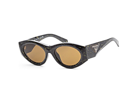 Prada Women's Fashion 54mm Black Yellow Marble Sunglasses | PR-20ZSF-19D01T