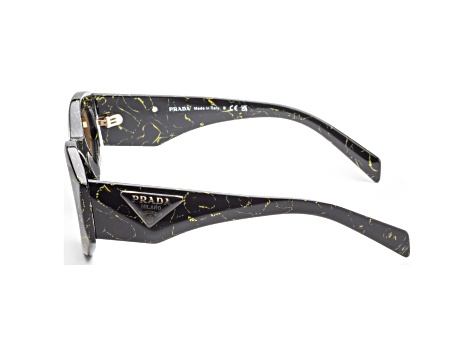 Prada Women's Fashion 54mm Black Yellow Marble Sunglasses | PR-20ZSF-19D01T