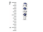 0.76ctw Sapphire and Diamond J-Hoop Earrings in 14k White Gold