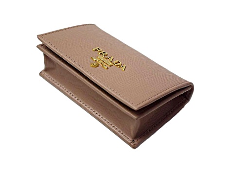 PRADA プラダ コインケースVitello Move CIPRIA Prada Cipria Beige Vitello Move Leather Chain Wallet