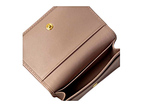 Prada Vitello Move Cipria Beige Leather Mini Cardholder Snap