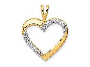 14K Two-tone Gold  Diamond Heart Pendant