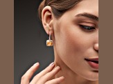 5.80ctw Citrine And 0.20ctw Diamond 10k Gold Earrings