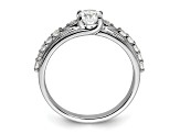 Rhodium Over 14K White Gold Lab Grown Diamond VS/SI GH, Complete Engagement Ring 0.74ctw