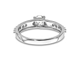 Rhodium Over 14K White Gold Lab Grown Diamond VS/SI GH, Complete Engagement Ring 0.74ctw