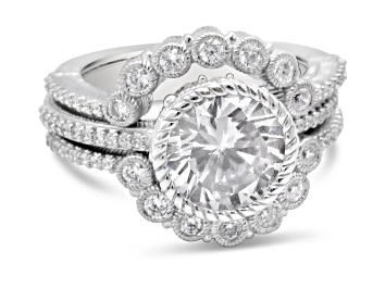 Picture of Judith Ripka 5.0ctw Bella Luce® Diamond Simulant Rhodium Over Sterling Silver Three Ring Set