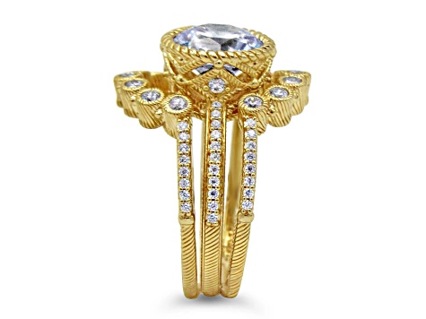Judith Ripka 5.0ctw Bella Luce® 14k Gold Clad Ring Set of 3.