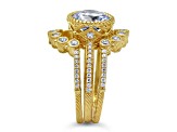 Judith Ripka 5.0ctw Bella Luce® 14k Gold Clad Ring Set of 3.