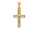 14K Yellow Gold 1/6ct. Diamond Latin Cross Pendant