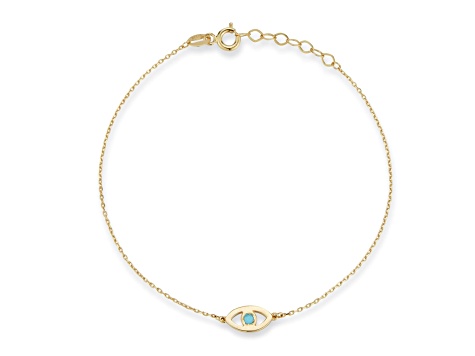 Bellissima Gold 14K Yellow Gold Turquoise Evil Eye Bracelet