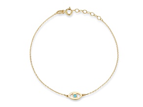 Bellissima Gold 14K Yellow Gold Turquoise Evil Eye Bracelet