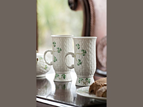 Belleek Irish Coffee Mug Pair