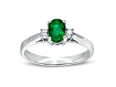 0.45cttw Emerald and Diamond Ring in 14k White Gold