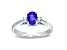 0.50cttw Tanzanite and Diamond Ring in 14k White Gold