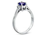 0.50cttw Tanzanite and Diamond Ring in 14k White Gold