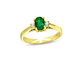 Picture of 0.45cttw Emerald and Diamond Ring set in 14k Yellow Gold