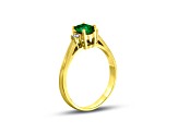 0.45cttw Emerald and Diamond Ring set in 14k Yellow Gold