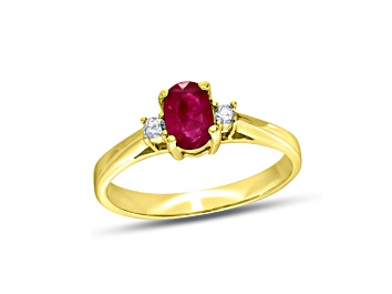 Picture of 0.45cttw Ruby and Diamond Ring set in 14k Yellow Gold