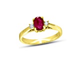 0.45cttw Ruby and Diamond Ring set in 14k Yellow Gold