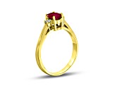 0.45cttw Ruby and Diamond Ring set in 14k Yellow Gold