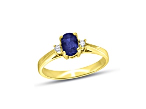 0.45cttw Sapphire and Diamond Ring set in 14k Yellow Gold