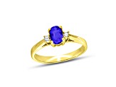 0.45ctw Tanzanite and Diamond Ring in 14k Yellow Gold