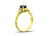 0.45ctw Tanzanite and Diamond Ring in 14k Yellow Gold