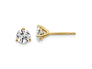 Picture of 14K Yellow Gold Certified Lab Grown Diamond 1ct. VS/SI GH+, 3 Prong Stud Earrings