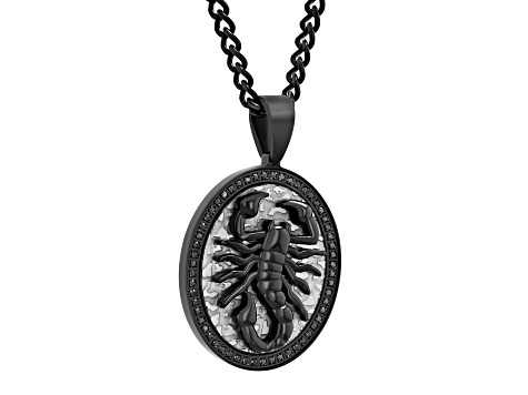 Black Ion-Plated Stainless Steel and Black Diamond Scorpion