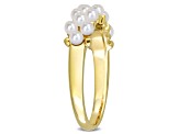 Freshwater Cultured Pearl Semi-Eternity Ring in 14K Yellow Gold