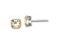 Rhodium Over Sterling Silver with 14k Accent White Topaz Square Stud Earrings