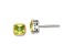 Rhodium Over Sterling Silver with 14k Accent Peridot Square Stud Earrings