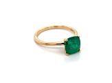 10k Yellow Gold Square Cushion Emerald Ring 1.92ct