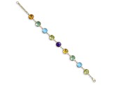 14K Yellow Gold Multi-Gemstone Circle 8-inch Bracelet