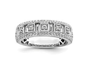 Rhodium Over 14K White Gold Diamond Band 0.86ctw